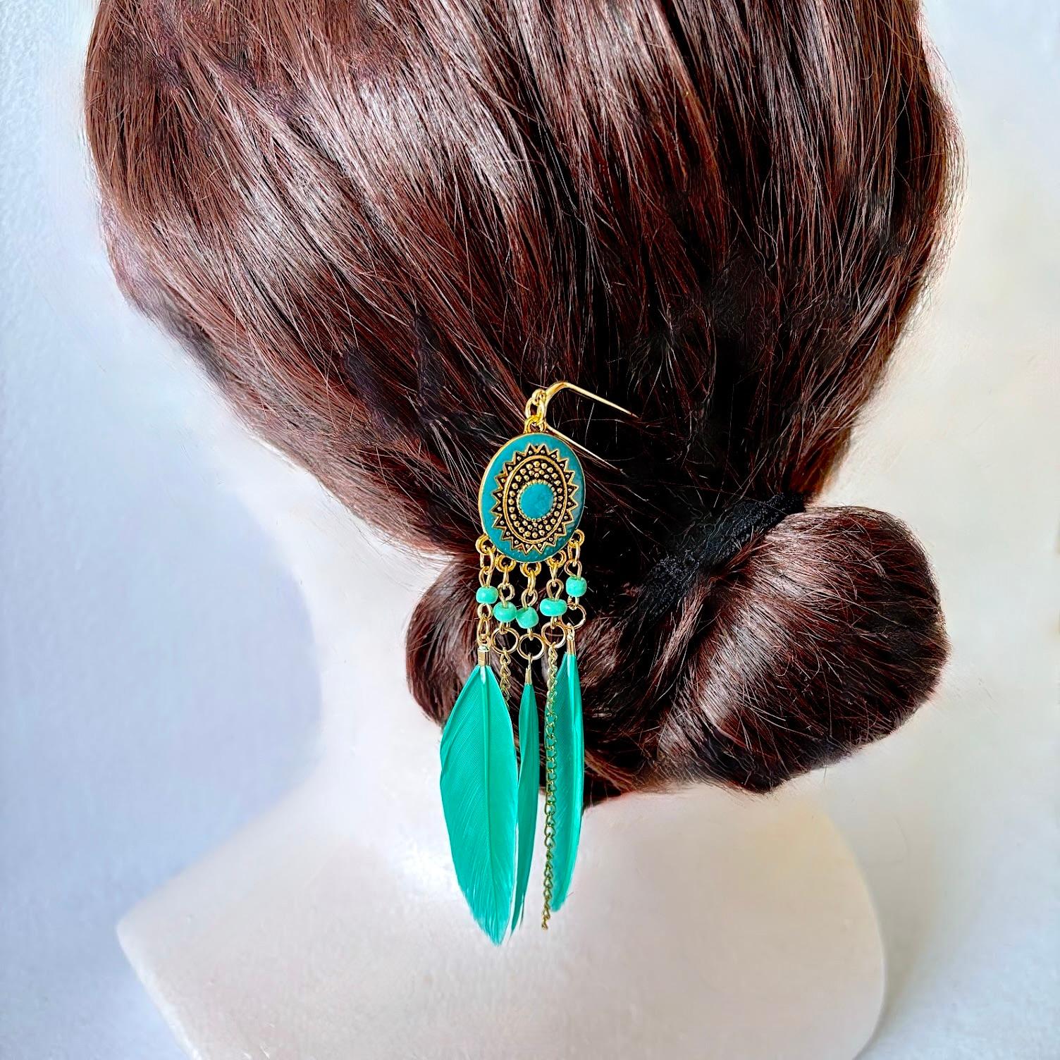 （２点限り）かんざし / 異国の風　ブルーグリーン